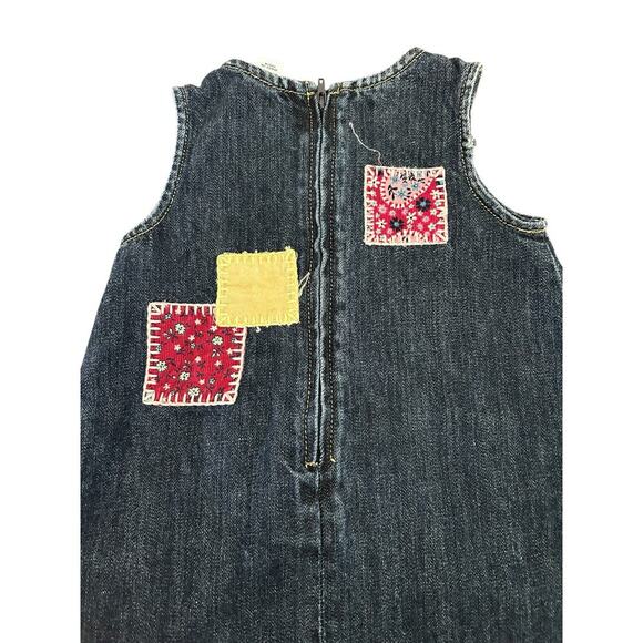 Vintage Y2K Baby Gap Paisley Patchwork Denim Dress Romper size 12-18 months - Picture 5 of 6